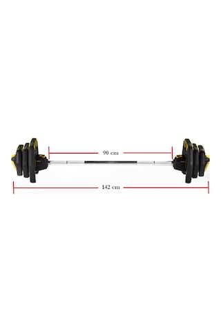 Avec Profesyonel Halter Seti ve Ağırlık Barı 20 KG Sarı