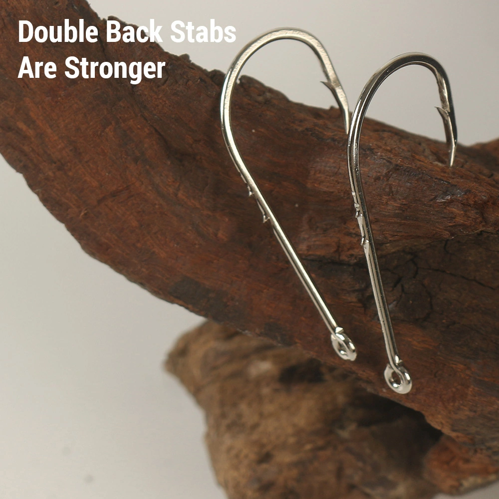 Dianziye 100 Adet Yüksek Karbon Çelik Çift Tikenli Uzun Saplı Deniz Ve Tatlı Su Balıkçılık İğneleri 5 Numara - Dayanıklı Ve Kuru Tutan