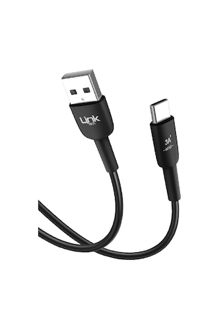 Linktech K602 Safe Type-C USB PD 3A 1 Metre Şarj Kablosu Siyah