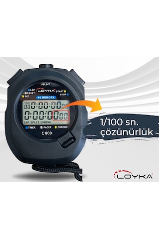 Loyka C809 El Tipi 10 Lap Hafızalı Dijital Kronometre