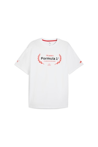 Puma F1 Essentıals Graphıc Erkek Tişört 632652 02 Beyaz