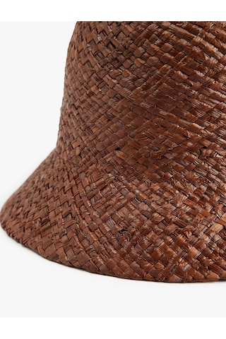Koton Bucket Hasır Şapka Koyu Kahverengi 6sak40092aa Koyu Kahve