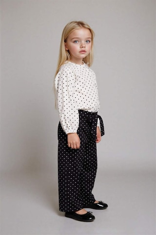 Defacto Kız Bebek Wide Leg Puantiyeli Düz Paça Poplin Pantolon G3655a525aubk27 Siyah