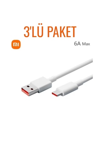 Xiaomi 120w 6a Type-c Hızlı Şarj  Kablosu 3 Adet