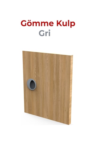 Adilon Gömme Kulp, 50 mm, Gri (10 Adet)