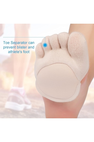 Maiyame Kadınlar İçin 6'lı Set Yarı Ayaklı, Kaymazsız, Gizli Parmaklı Çoraplar Us 6-9.5 Ayakkabı Numara Diğer