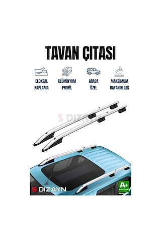 S-dizayn Renault Express Aluminyum Gri Tavan Çıtası Sport Model 2021 Üzeri A+ Kalite