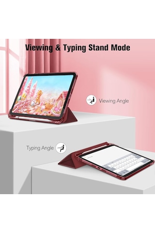 Apple Uyumlu iPad Air 11inç M2/m3 Air 4/5.nesil 10.9 Kılıf Pu Deri Smart Standlı Case 2025-2024 Flip Kılıf