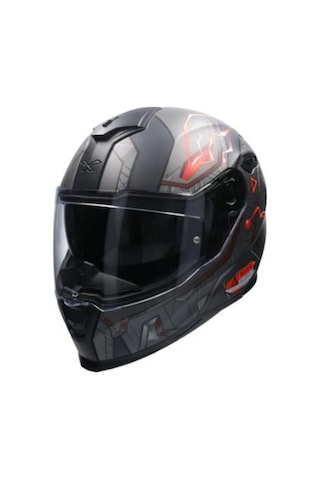 Kask Nexx Sx.100 Gıgabot Mat Gri-Kırmızı