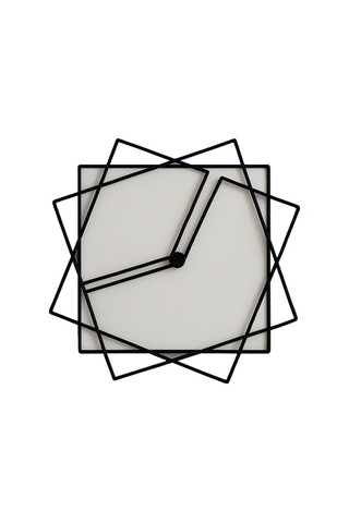 Geometrik Duvar Saati-fibrika Store Siyah