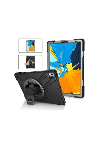 Apple iPad Uyumlu, Pro 11 İnch 2021-2020-2018 3 Katmanlı Standlı Zırh Kılıf- 5775