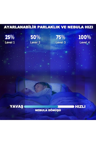 Castu Msz-003 Astronot Gece Lambası Astronot Projektör Gece Lambası Uzaktan Kumandalı Çok Renkli Nebula Gece Lambası Yıldızlı Gece Lambası Zamanlayıcılı Gece Projektörü Diğer
