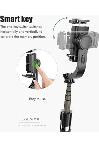 Katlanabilir Bluetooth El Gimbal Akıllı Telefonlarla Uyumlu 360 Dönebilen Taşınabilir Telefon Tutucu