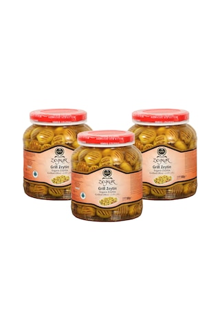 Zeykur Zeytinleri İri Izgara Yeşil Zeytin 3 x 900 G