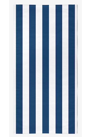 Çizgili Dijital Baskılı 75x150 Cm Plaj Havlusu LACİVERT