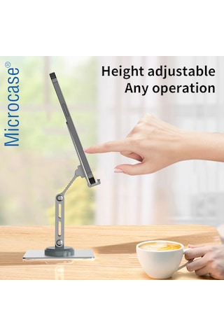 Microcase 360 Döner Başlıklı Alüminyum Katlanabilir Masaüstü Telefon Standı Al5414 Siyah