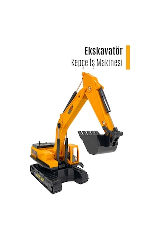 İnşaat Araçları Kazıcı Oyuncak Kepçe İş Makinesi Ekskavatör Sürtmeli İş Makinası