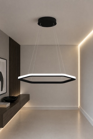 AvizeGO Ares Led Sarkıt Avize Beyaz Işık Siyah