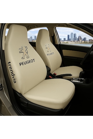 Peugeot Uyumlu Ön Arka Koltuk Kılıfı Penye Servis Kılıfı Oto Koruma Seti Bej