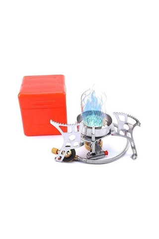 Ganzhoushop Taşınabilir Sobası Kamp Gazlı Gaz Fırın Bölünmüş Açık İc Gümüş