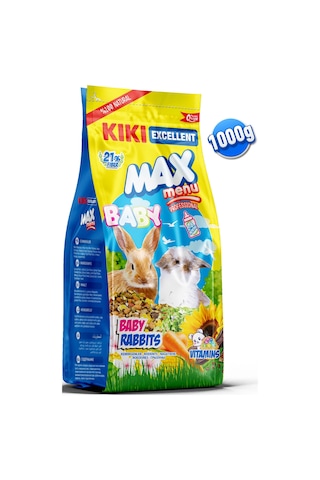 Kiki Excellent Kemirgen Max Menu Baby Rabbits Yavru Tavşan Yemi 1 kG