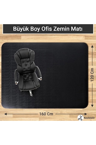 Valerine Life Ofis Zemin Matı Ofis, Oyuncu Koltuğu, Bilgisayar Masası Zemini İçin Kaymaz Koruyucu Paspas 120x160cm