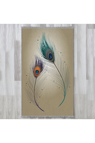Evaşk Namazlık Dokuma Halı Kaymaz Muslumana Seccade 80 x 130 BEJ EVAŞK406C80