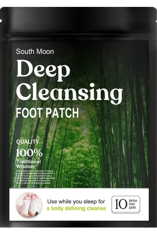 Mufunye Doğal Bambu Kömürlü Ayak Bantları - Stres Giderici, Rahat Uyku Sağlayan Masaj Pedi 10 Adet Beyaz