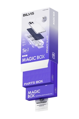 Apple iPhone 17 Air Bilvis 5in1 5d Magic Hayalet Cam Ekran Koruyucu - Siyah