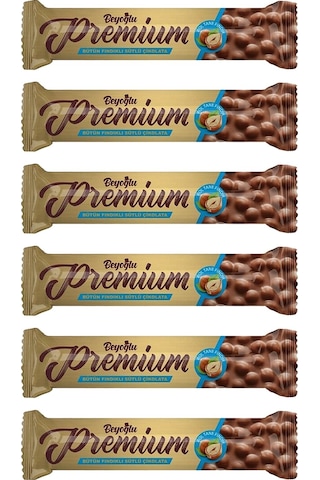 Beyoğlu Premium Bütün Fındıklı Çikolata 75 Gr X 6 Adet