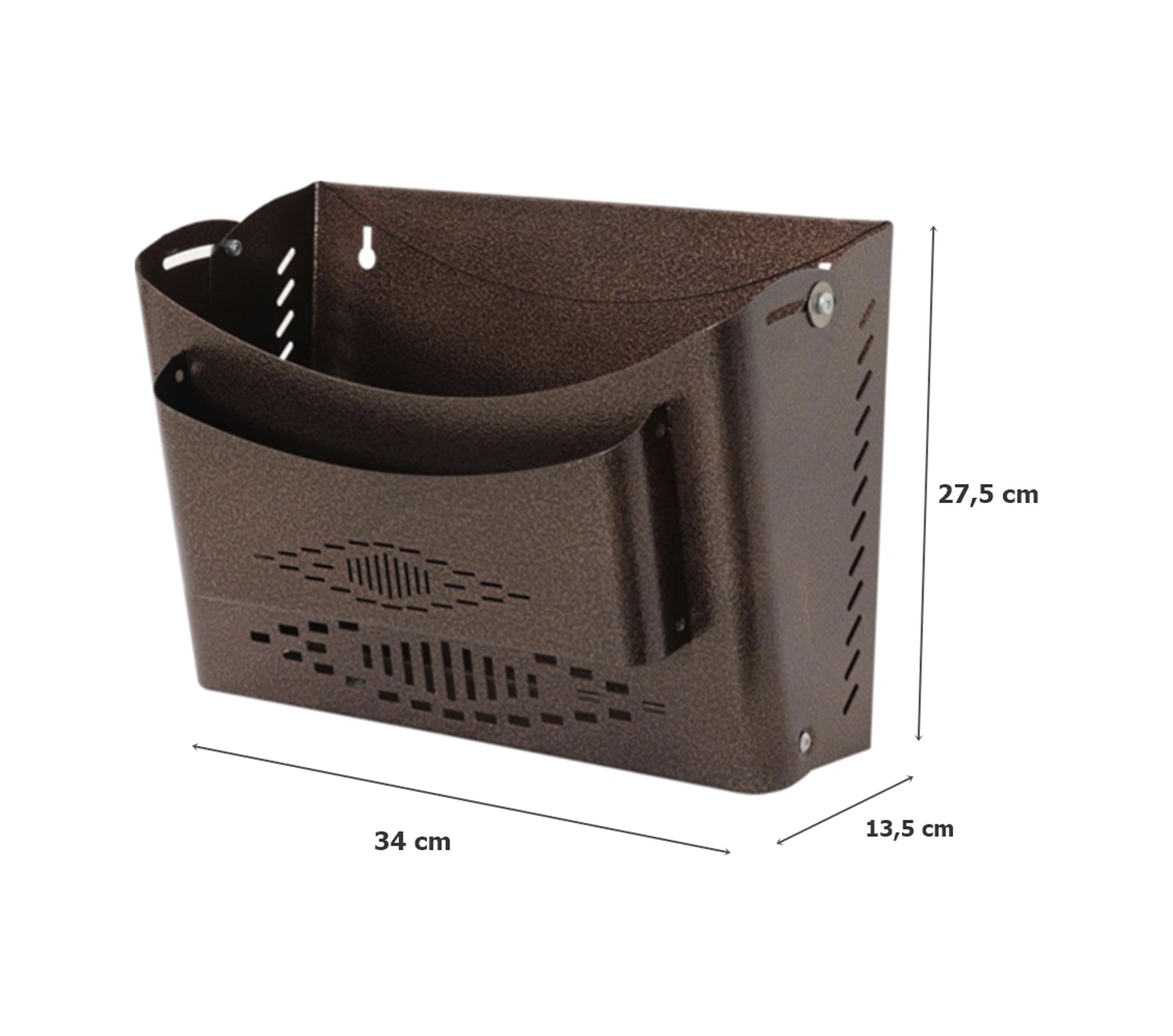 Akşan Metal Apartman Site Gazetelik İlan Posta Kutusu Kahverengi