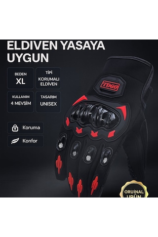 Tdgo Motosiklet Korumalı Eldiven Yasaya Uygun 4 Mevsimlik