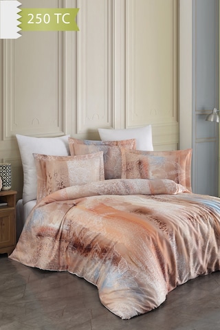 Varol 250 Tc Bambu Karışımlı Pamuk Saten Nevresim Takımı Tek Kişilik - Delmore Çok Renkli