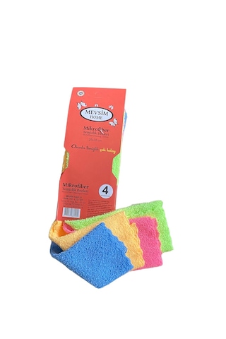 4'lü Mikrofiber Temizlik Bezi 2 Paket 8 Adet