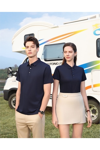 New Performance Premium Polo T-shirt 67.1% Nylon 22.0% Pamuk 10.9% Spandex Lacivert