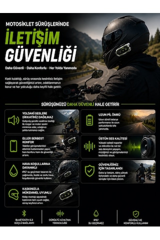 Ip67 Su Geçirmez İnterkom Bt5.3 Rgb Işıklı Motosiklet Kask Kulaklığı
