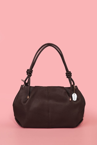Westbag Kadın Dokulu Büzgülü Premium El Ve Omuz Çantası Acıkahve