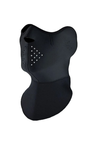 Ebakbak Motosiklet Yüz Boyun Koruyucu Neopren Maske Siyah