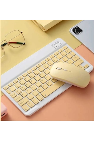 Platoon PL-388 Kablosuz Bluetooth Şarjlı Q Klavye Mouse Set