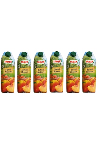 Tamek Şeftali Nektarı 1 Lt X 6 Adet