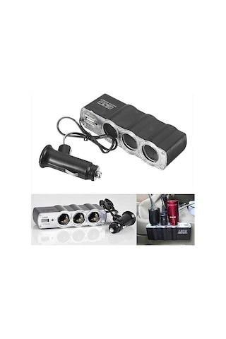 3 Port + 1 Usb Oto Araç Çakmaklık Çoğaltıcı Çoklayıcı Hub