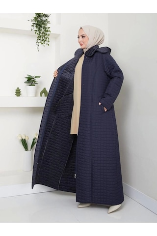 İçi Kürklü Tam Boy Kaban Mont - Lacivert / M0102 Lacivert
