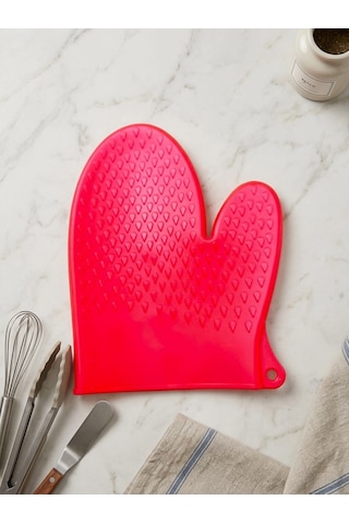 Isıya Dayanıklı Kaymaz Silikon Fırın Ve Airfryer Eldiveni Siyah