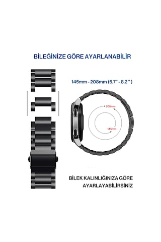 Huawei Watch Gt5 Gt4 Gt2e Gt2 Gt3 Gt3 Pro 46mm Paslanmaz Çelik Metal Kordon 22mm Karışık Çok Renkli