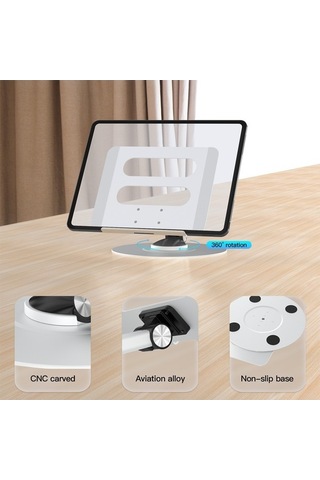 Ebitda Küçük Boy Alüminyum Masaüstü Katlanır Dizüstü Bilgisayar Braketi Ayarlanabilir Soğutma Standı - Gümüş