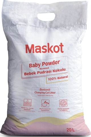 Maskot Bebek Pudrası Kokulu Kedi Kumu 20 L