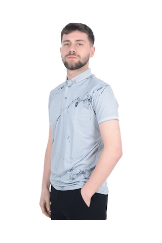 Cengiz İnler Baskı Desenli Erkek Polo Yaka T-shirt