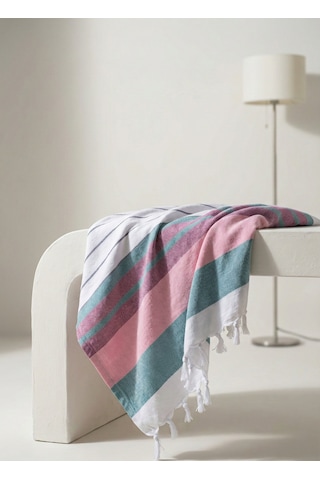 Çift Kişilik Pike 180x220 Cm Çizgili Çok Renkli %70 Pamuk %30 Polyester Dört Mevsim Kullanım Türkiye Üretim Tek Parça Pike Lacivert