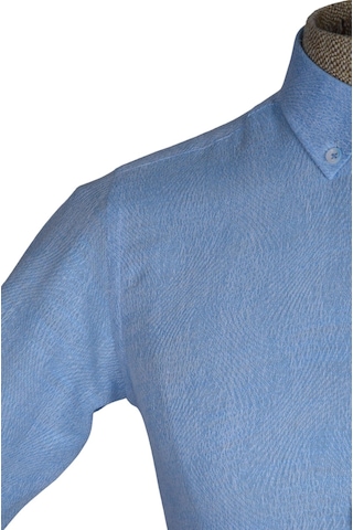 Cengiz İnler Yaka Düğmeli Kendinden Desenli Erkek Slimfit Gömlek 001