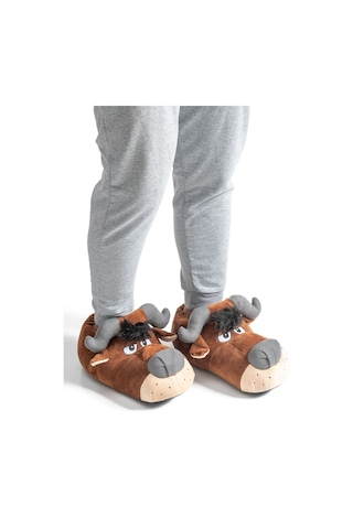Twigy Süper Boğa Erkek Hayvanlı Panduf Kahverengi 41/46 AA0606